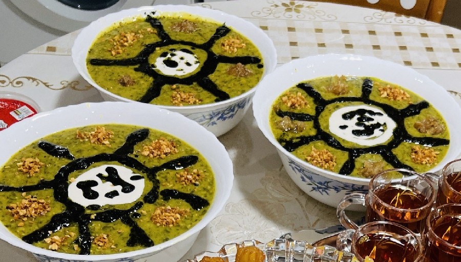 عکس آش شله قلم کار