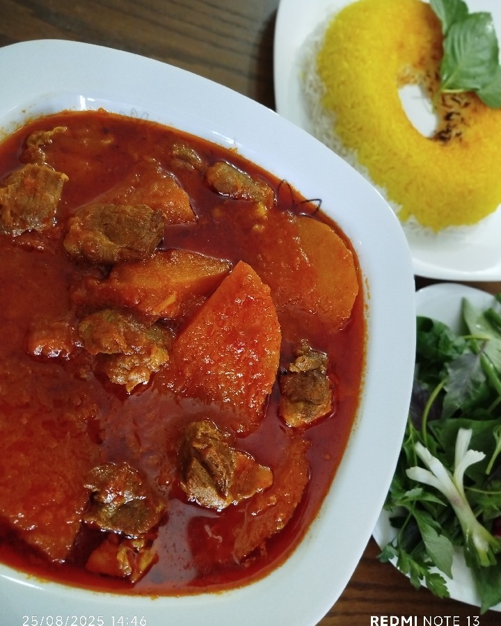 عکس خورشت کدو حلوایی