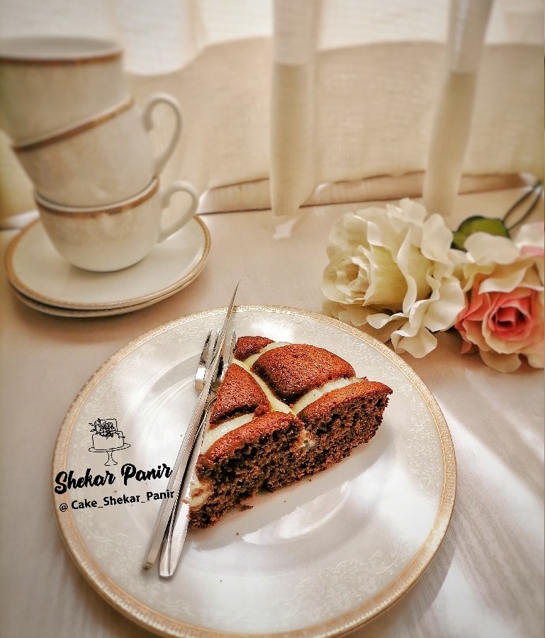 عکس کیک کرمدار شکلاتی