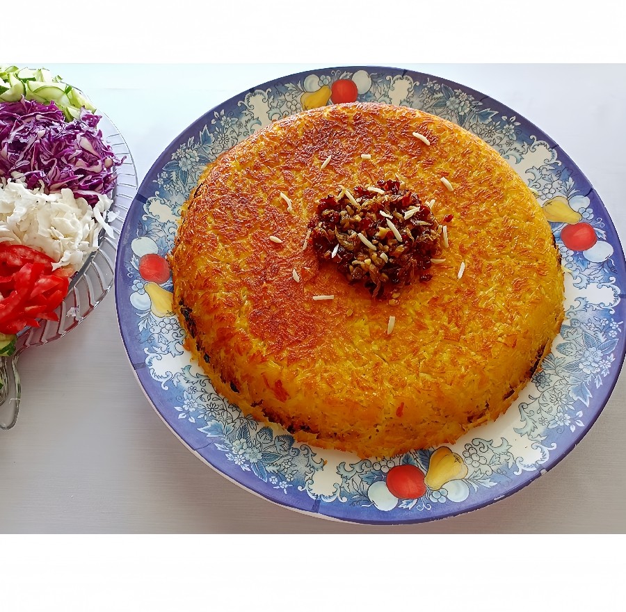عکس ته چین مرغ و بادمجان