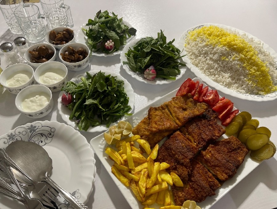 عکس شام ماهی پلو?