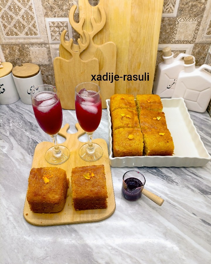 عکس کیک شربتی شربت شاه توت 