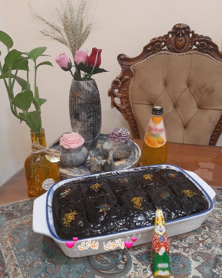 عکس کیک خیس شکلاتی