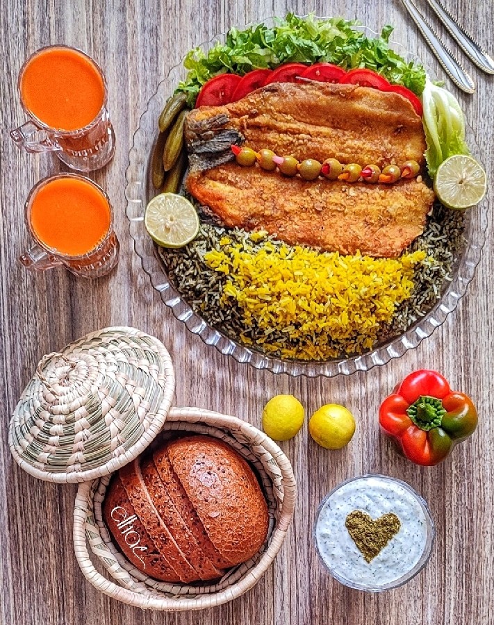 عکس سبزی پلو با ماهی