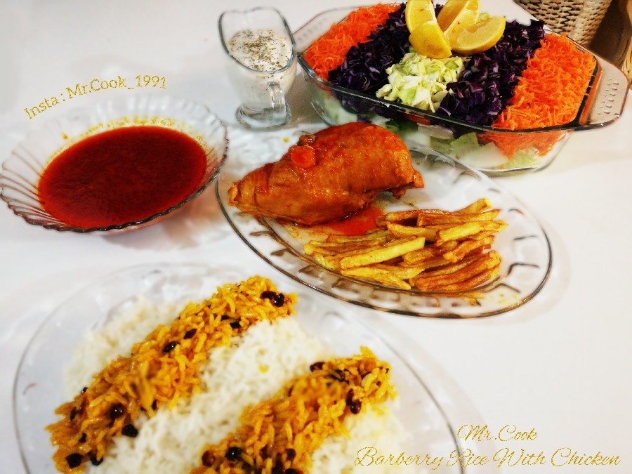 زرشک پلو با مرغ