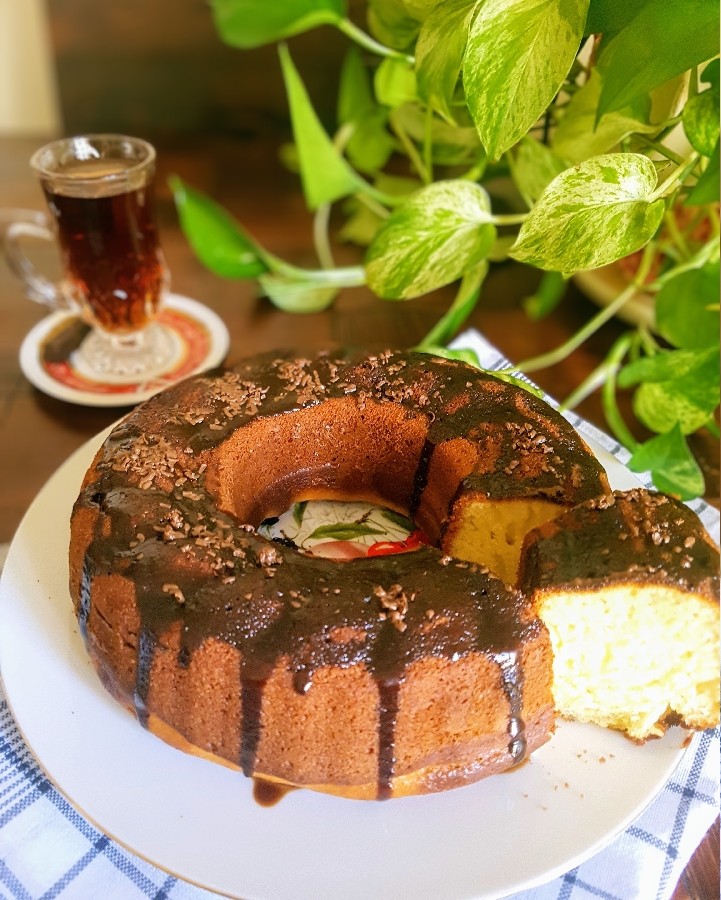 عکس کیک وانیلی ساده