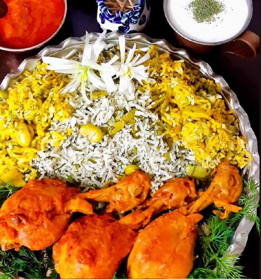 عکس باقالی پلو با مرغ