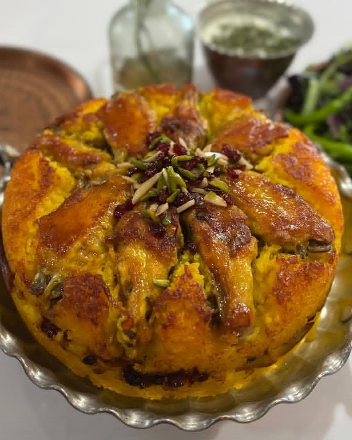عکس تهچین مرغ