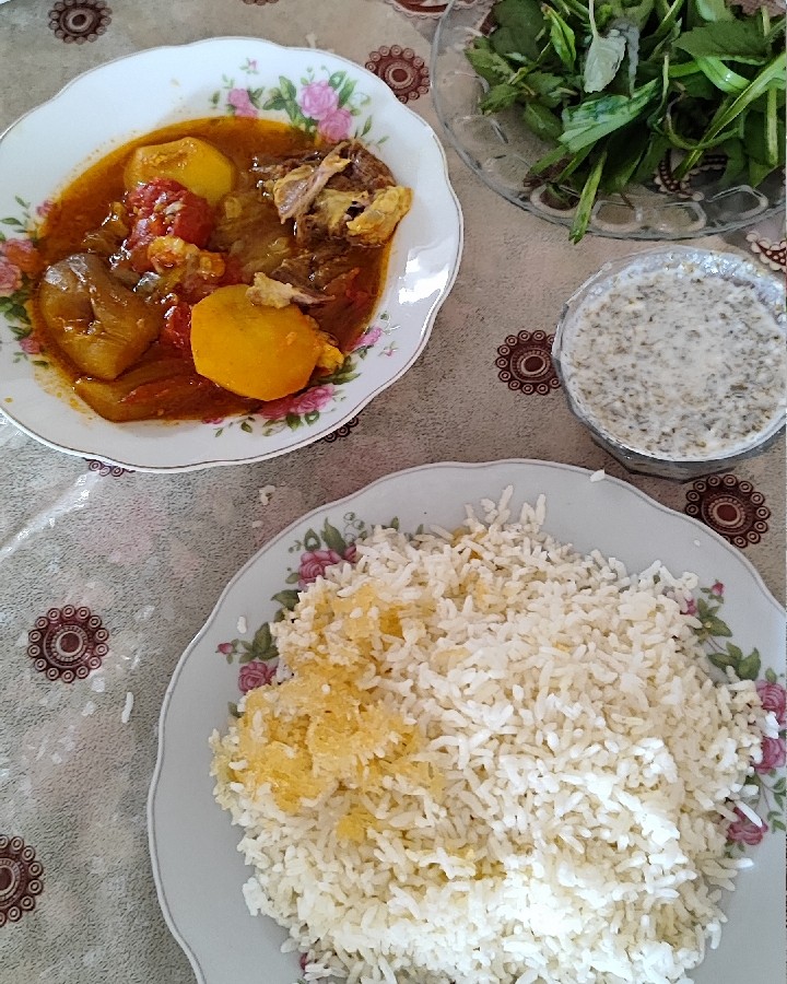 عکس پلو خورشت  بادمجان 