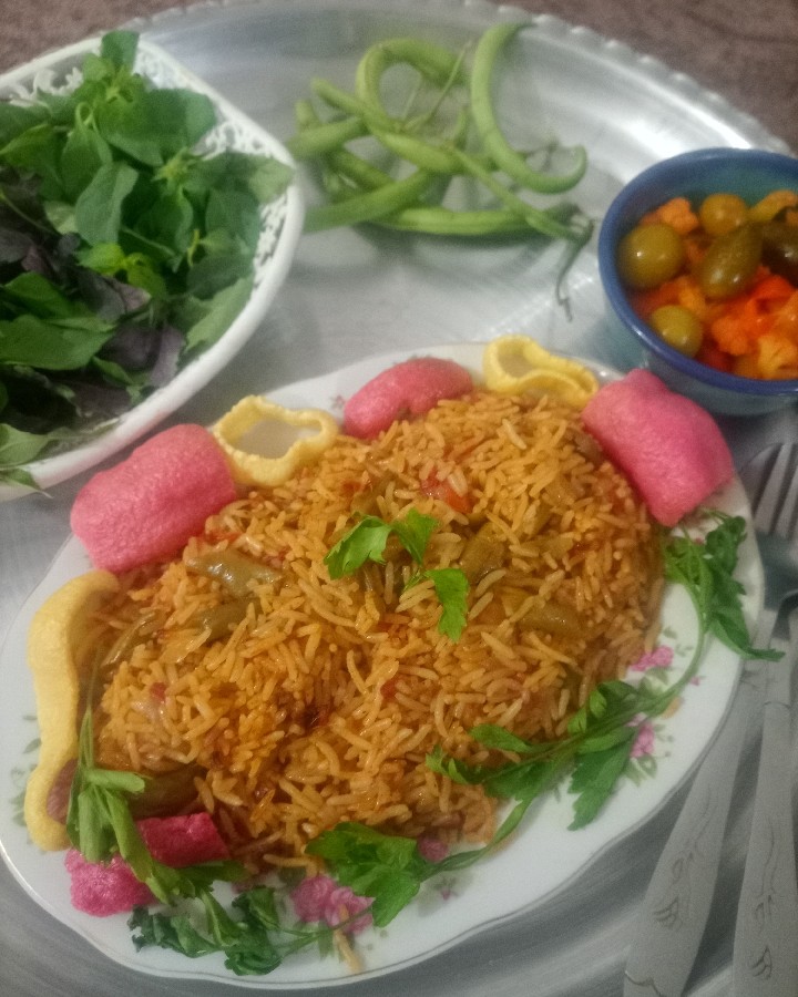 عکس دمپخت گوجه و لوبیاسبز
