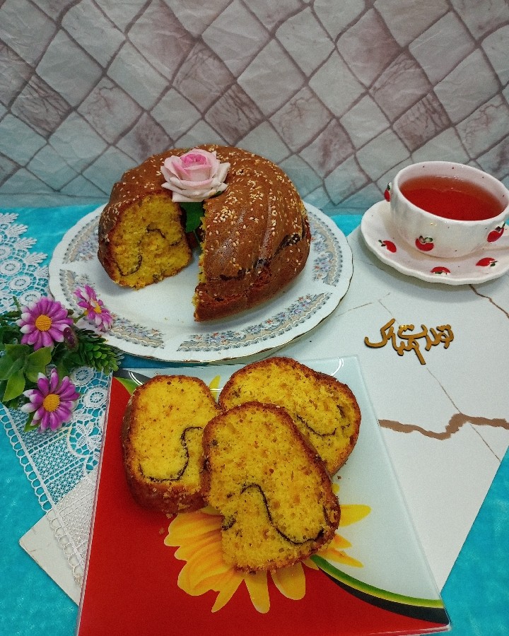 عکس کیک زعفرانی