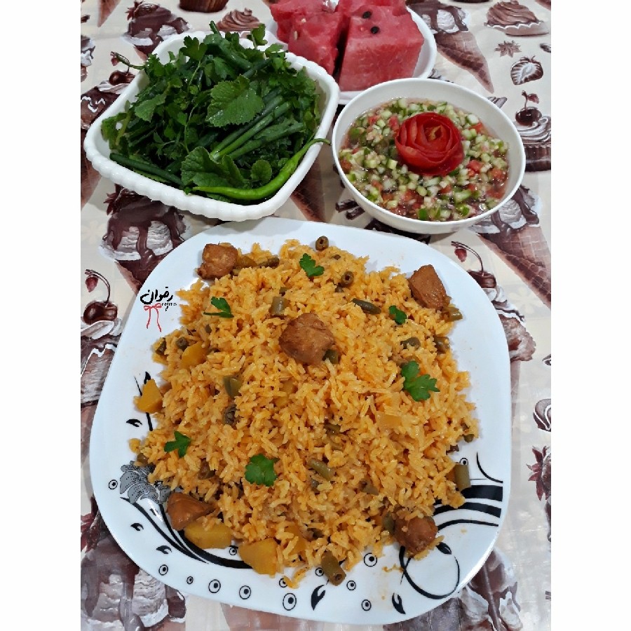 عکس •❥•لوبیا پلو با مرغ•❥• 
