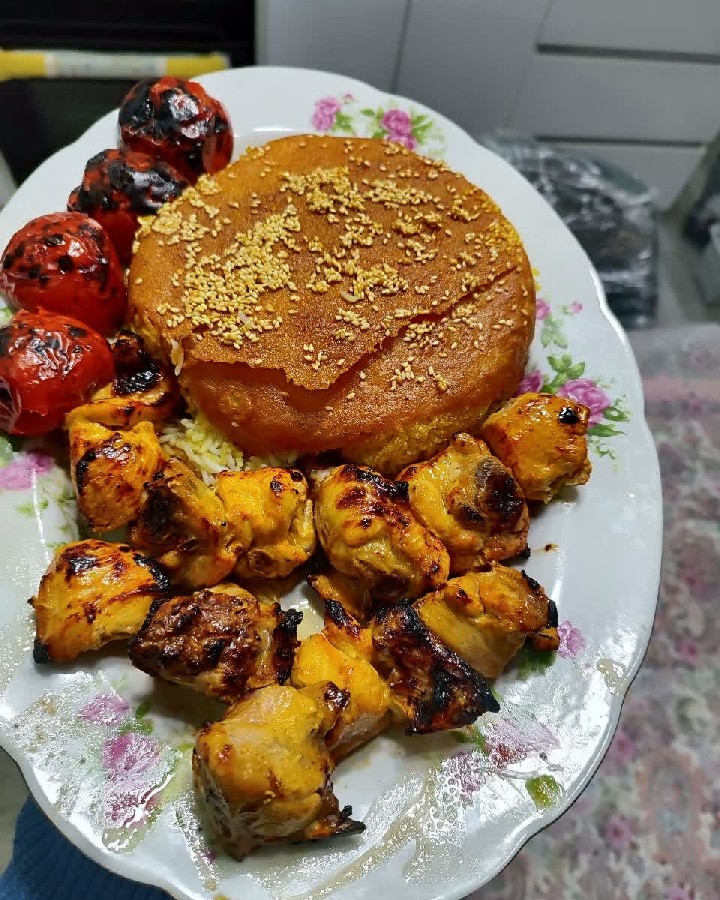 عکس جوجه کباب زعفرانی
