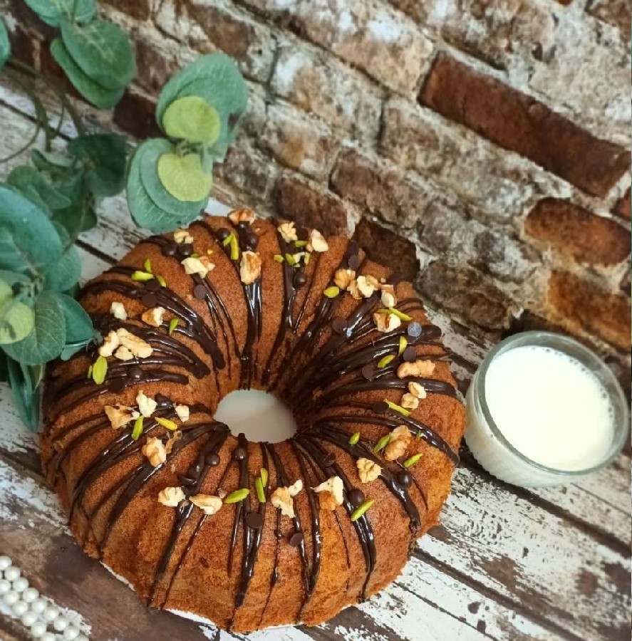 کیک_نسکافه_موز_گردو