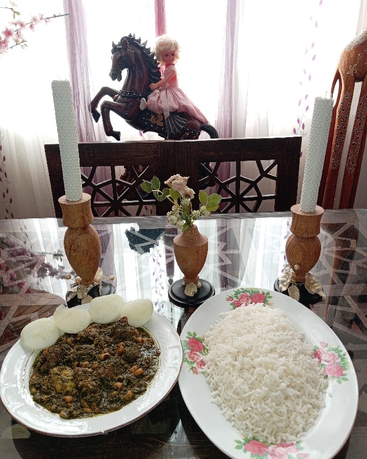 عکس چلو قورمه سبزی اردبیل. 