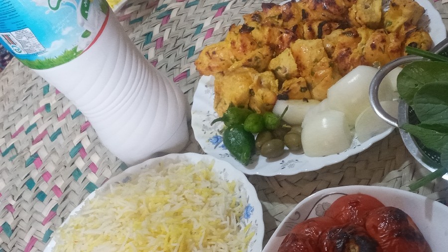 عکس جوجه کباب زعفرونی