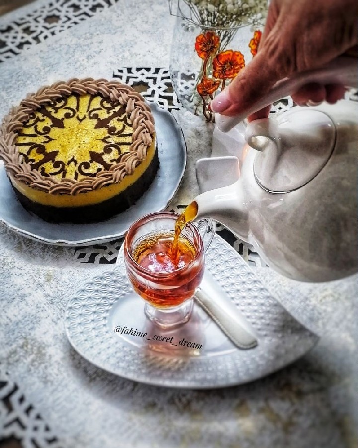 عکس کیک کافی شاپی کارامل 