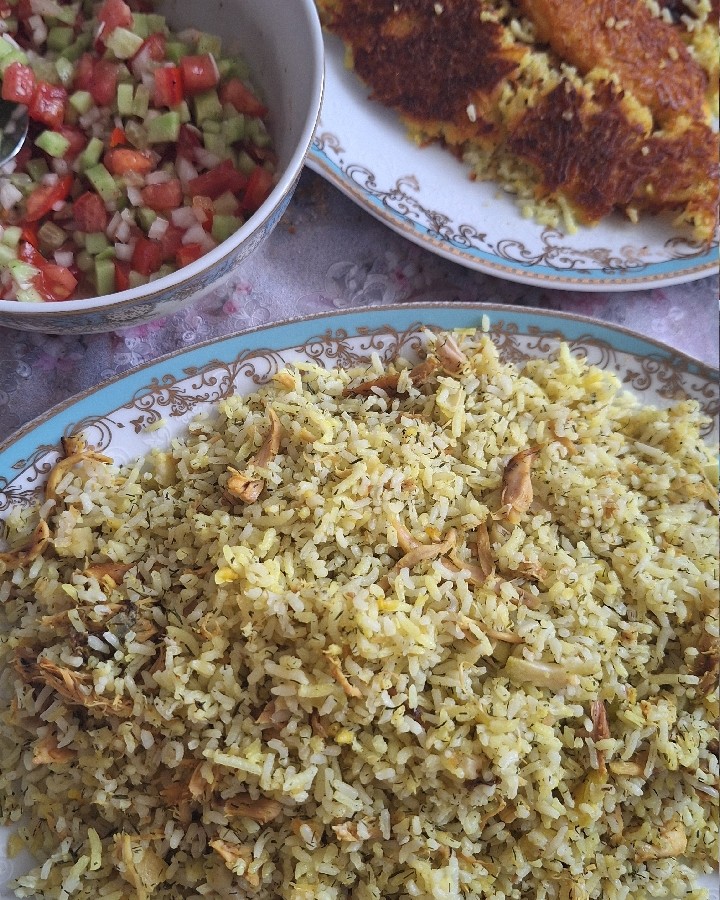 عکس باقالی پلو با مرغ 