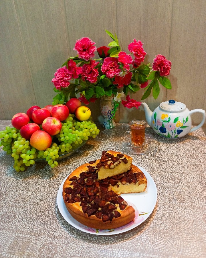 عکس کیک سیب و دارچین