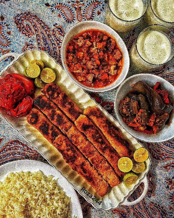 عکس کباب تابه ای میکس مرغ و گوشت قرمز
