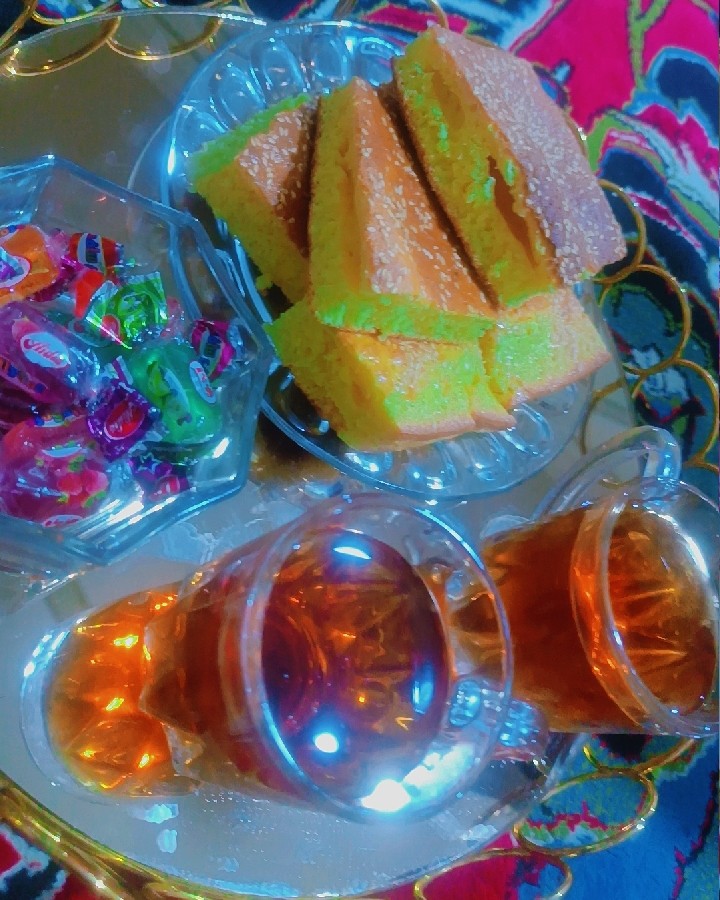 عکس چای و کیک 