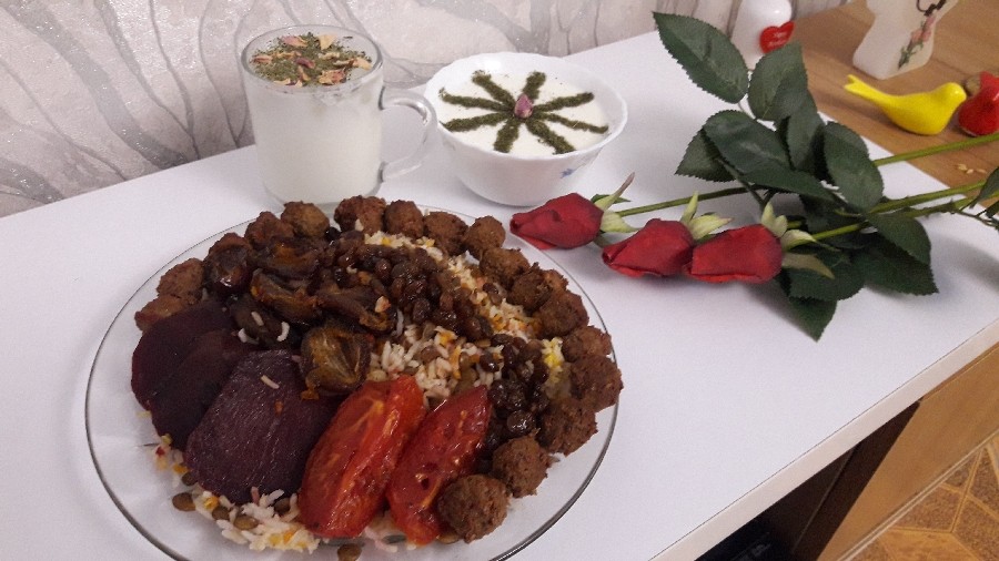عکس عدس پلو دخترپز