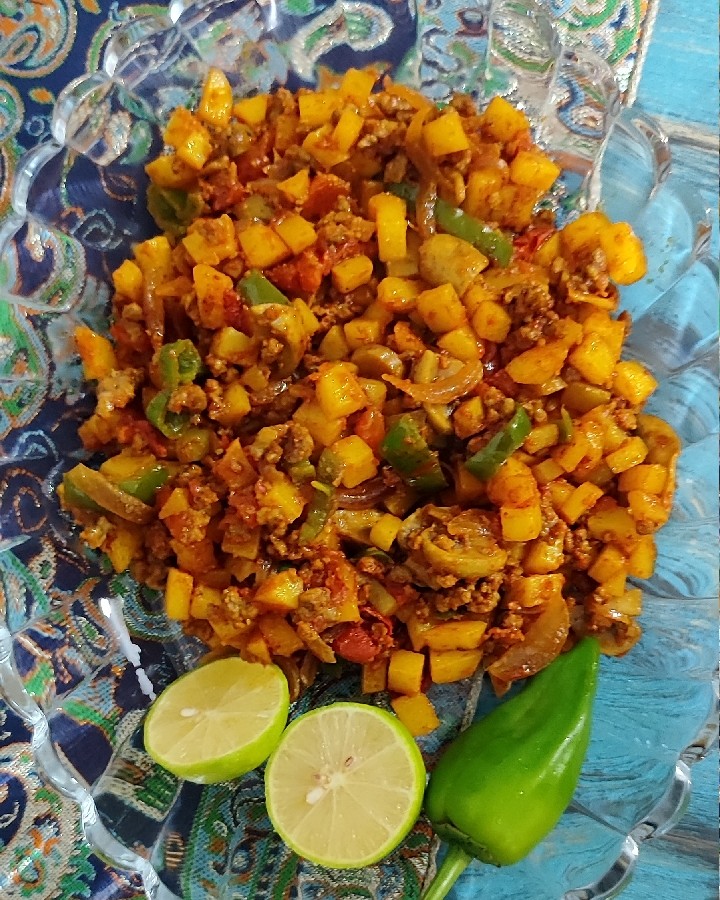 عکس خوراک گوشت فلفل دلمه 
