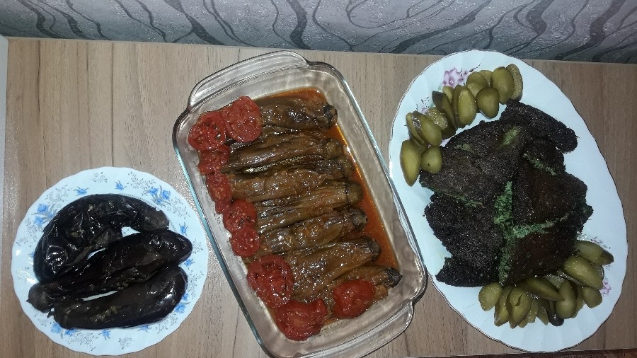 عکس بادمجان وگوجه،کوکوسبزی،ترشی بادمجان شکم پر

