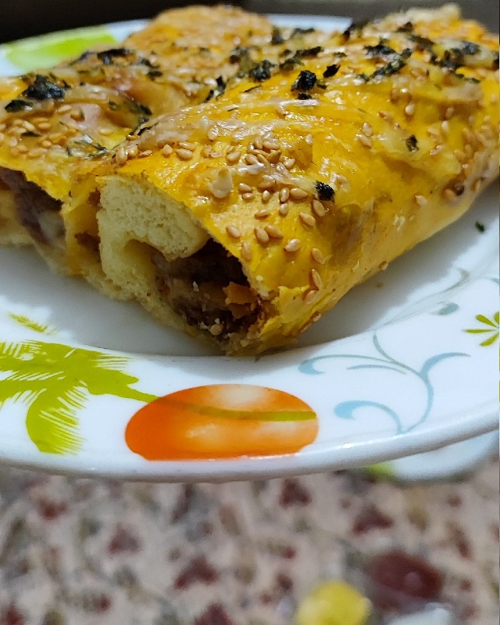 عکس رولت دوقلو گوشت و مرغ ساندویچ 