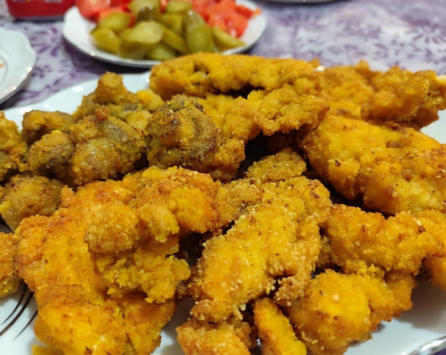 شنیسل و قارچ سوخاری