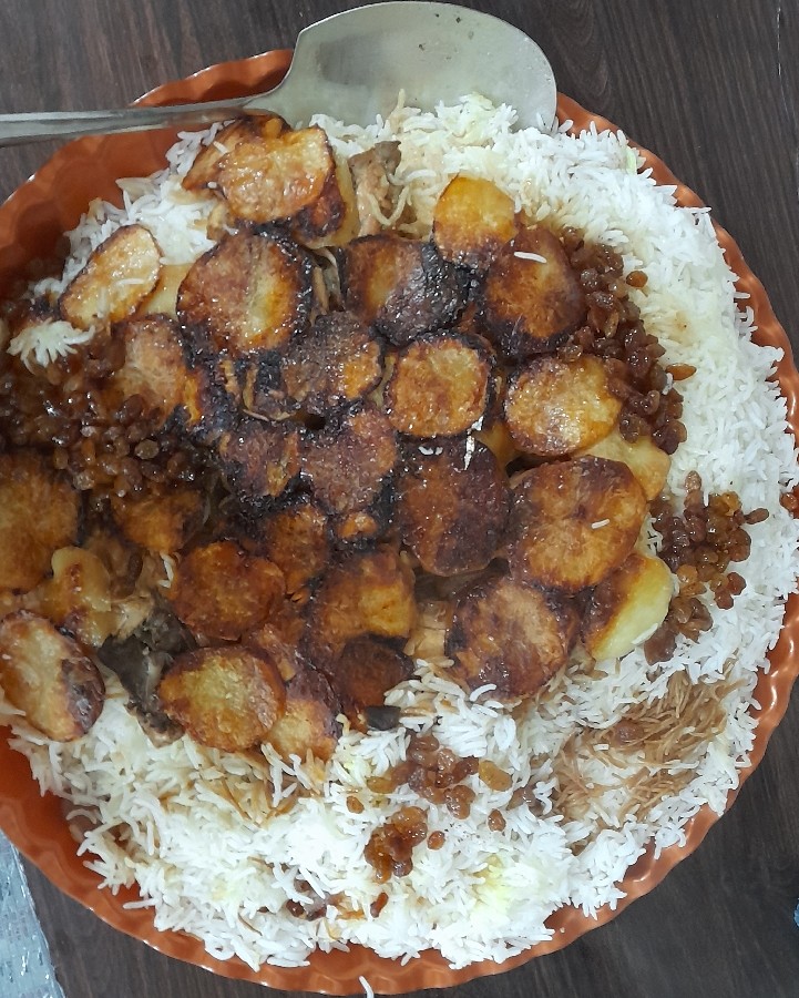 عکس مقلوبه مرغ با شعریه