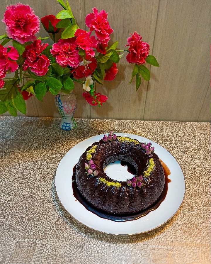 عکس کیک خیس شکلاتی