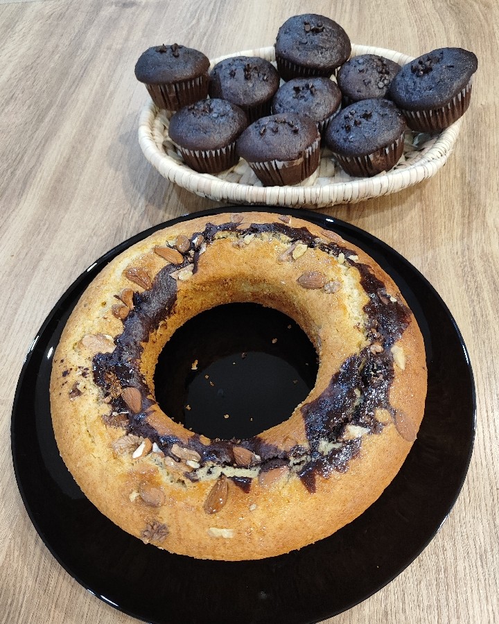 عکس کیک.شکلاتی‌وکیک‌دورنگ