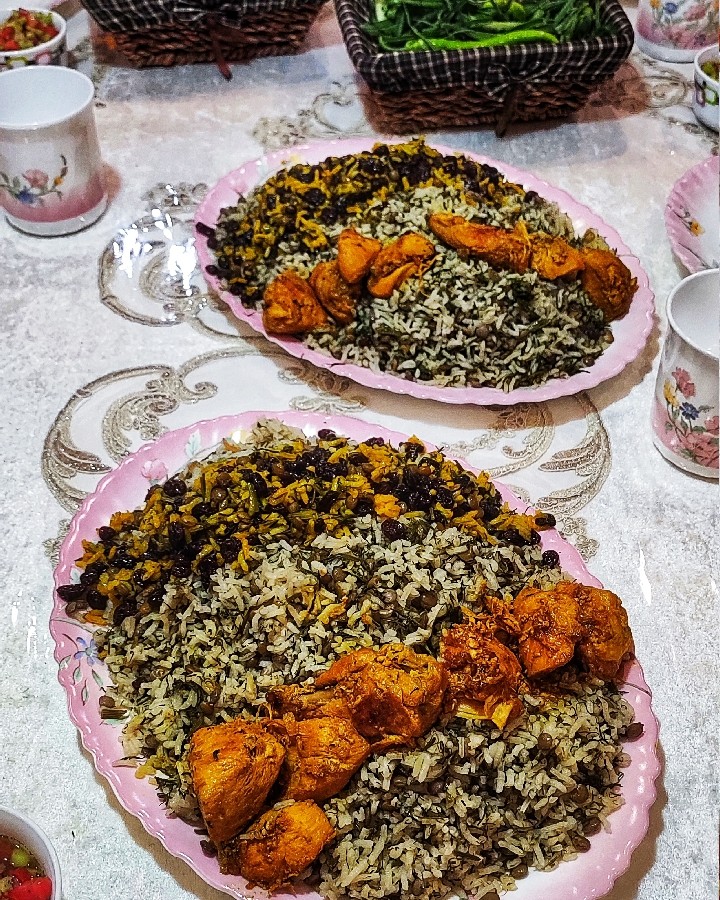 عکس عدس پلو مخلوط