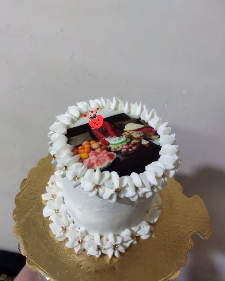 کیک تولد خواهر کوچولوم با چاپ خوراکی