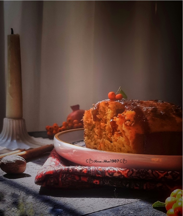 عکس کیک هویج و گردو