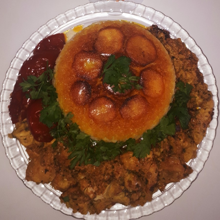 عکس جوجه با سس ماست # تابه ایی # جاتون سبز دوستان خوبم # 