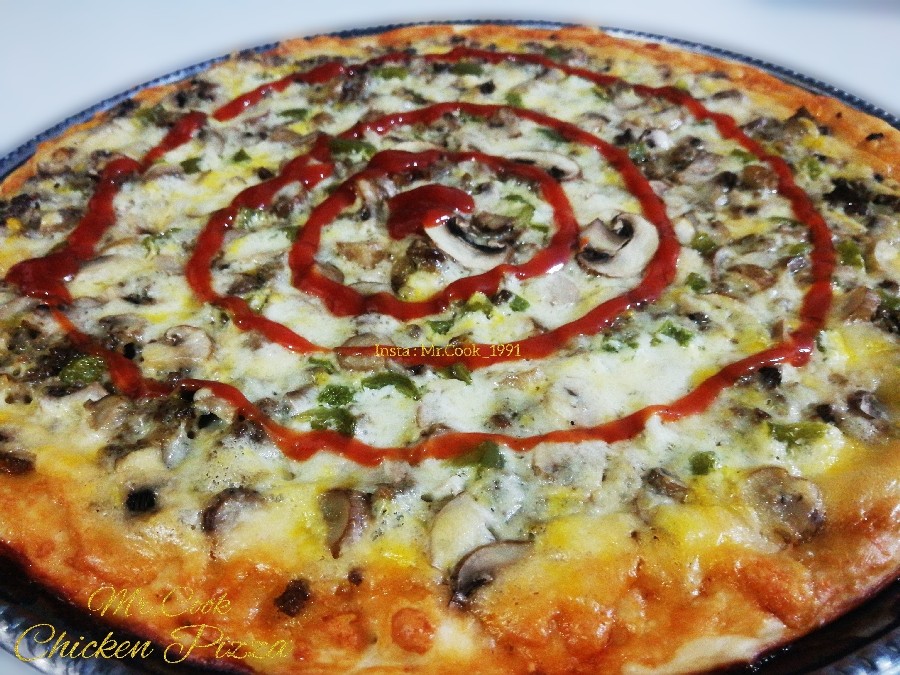 پیتزا چیکن (بدون فر)