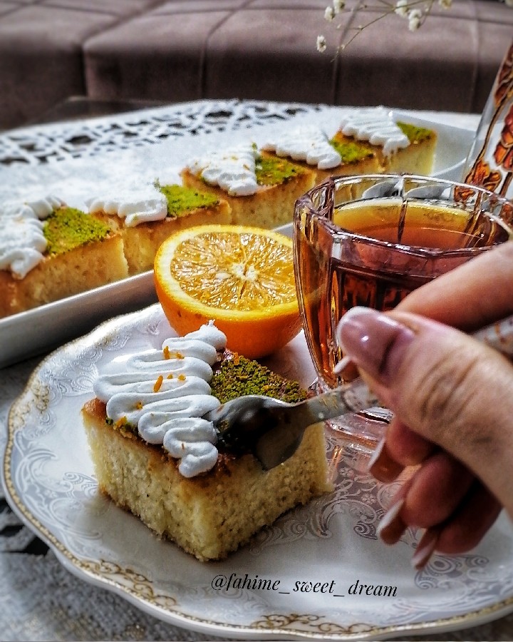 عکس کیک پرتقالی خیس