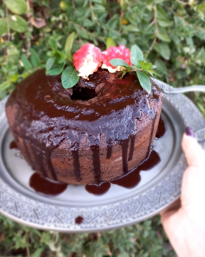 عکس کیک شکلاتی پنبه ای