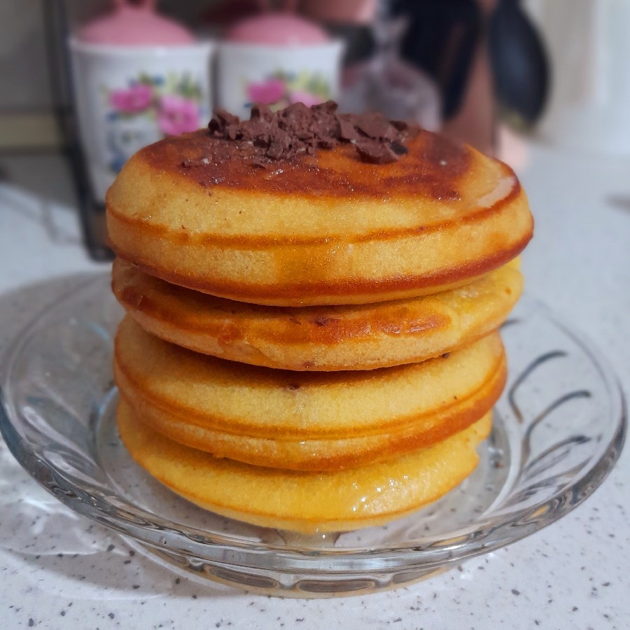 عکس پنکیک با مغز شکلاتی