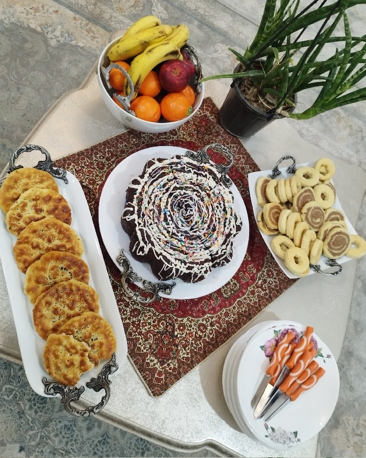 عکس کیک شکلاتی و کوکی