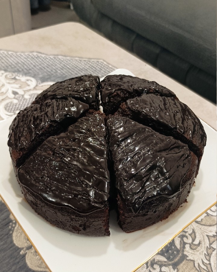 عکس کیک خیس شکلاتی