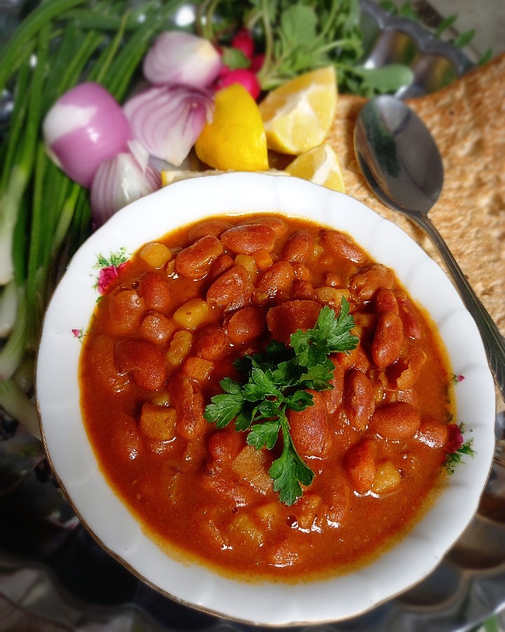 عکس خوراک لوبیا کنسروی