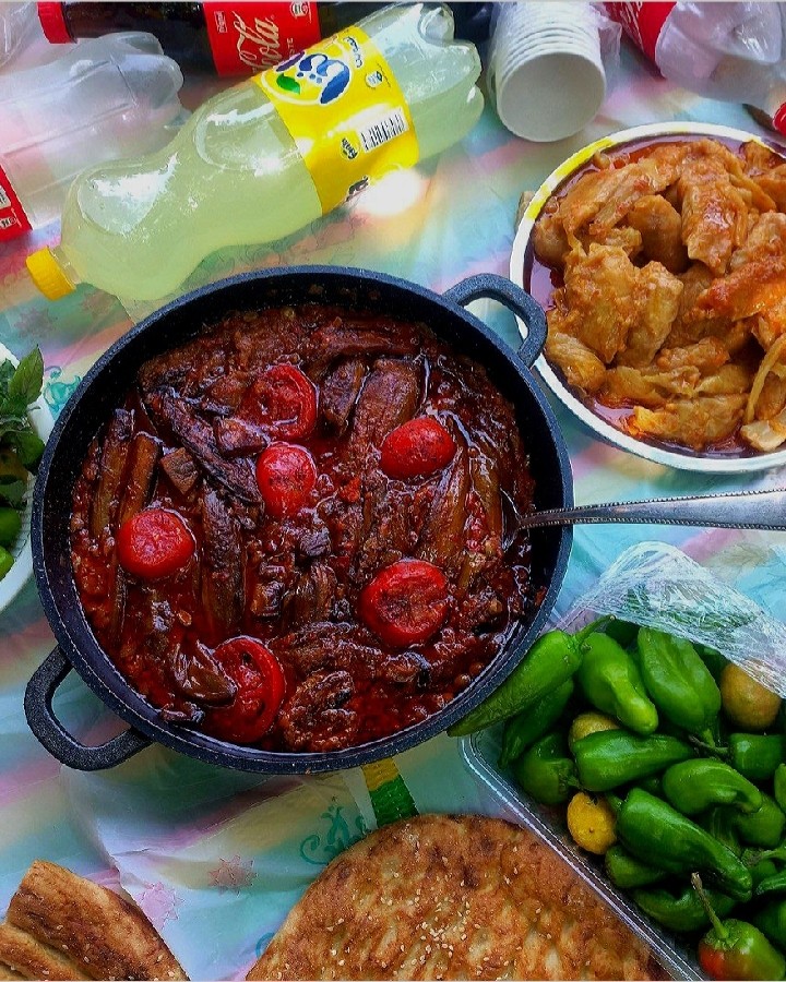 عکس ▪︎/خوراک گوشتوبادمجان - دلمهبرگکلم