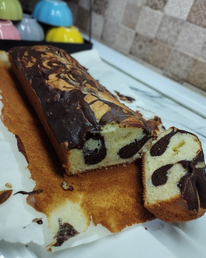 عکس کیک وانیلی شکلاتی 