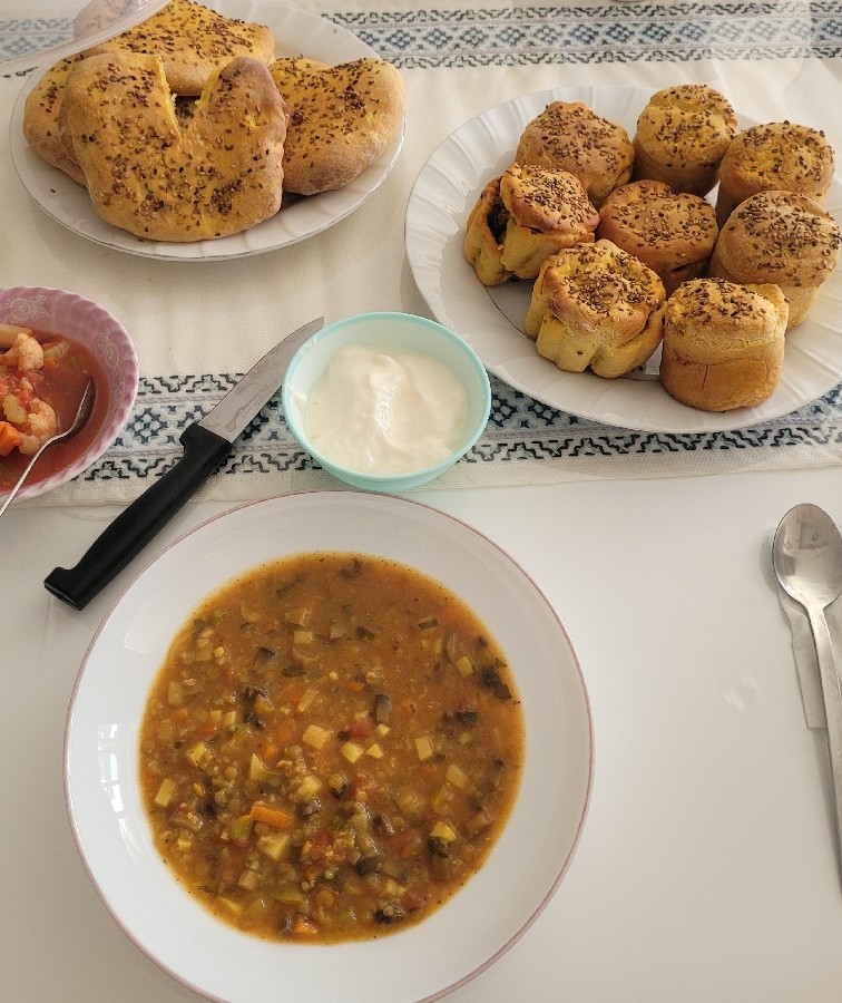 عکس نون خونگی .لقمه گوشت .سوپ