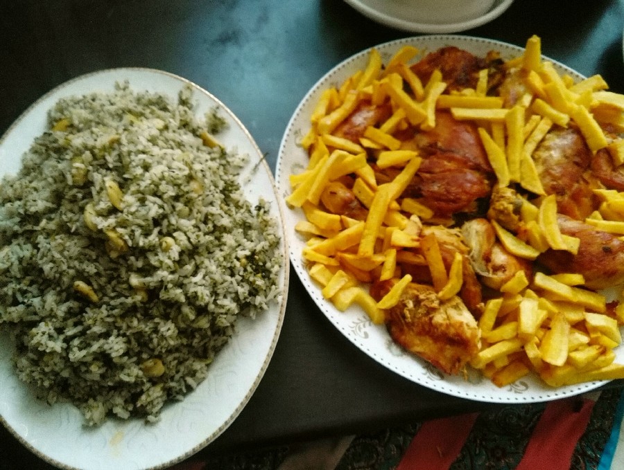 عکس سبزی پلو با مرغ