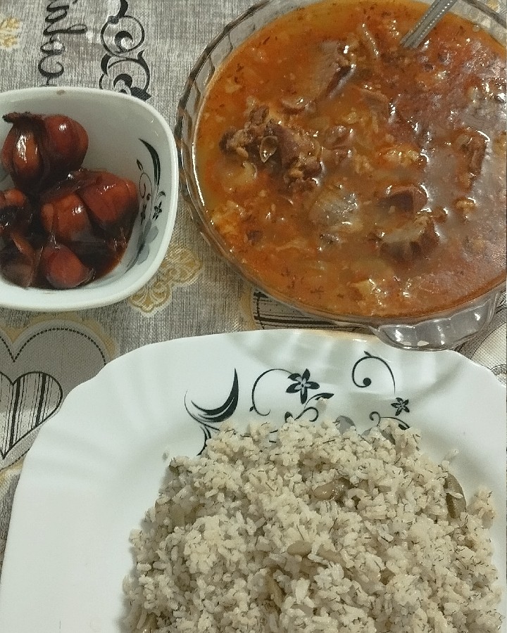 باقالی پلو با آبگوشت