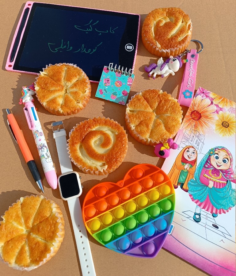 کاپ کیک کرمدار وانیلی 